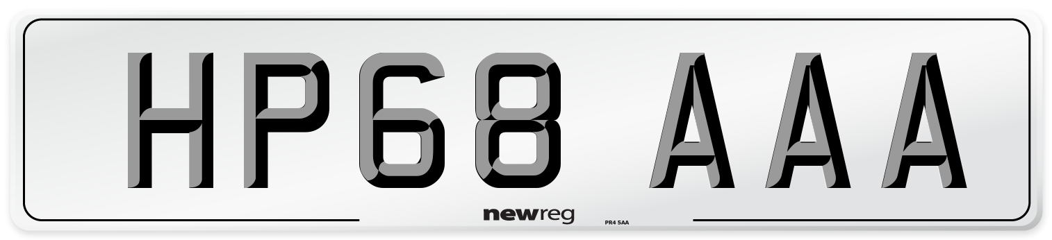 HP68 AAA Number Plate from New Reg